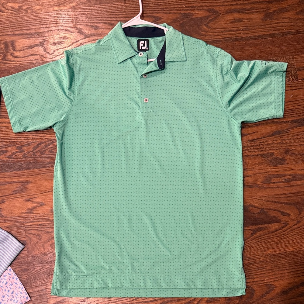 FootJoy Men's Mint Green Polo Shirt Medium